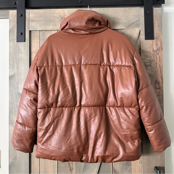 Avec Les Filles Fax Leather Puffer Jacket - Picture 2 of 10